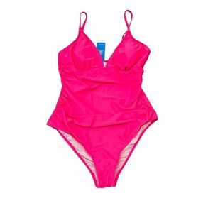NWT Cupshe Pink Ruched One Piece Size L